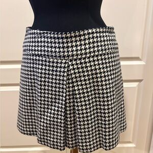 Trina Turk Black and White Houndstooth Skater Skirt